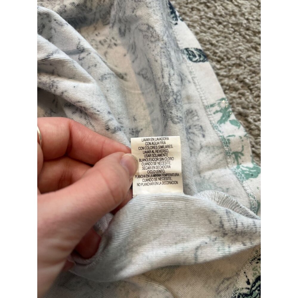 Alc Floral Text Script Top Size 3x Light Green Si… - image 8